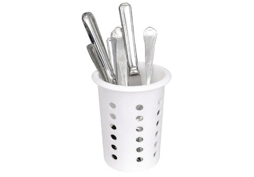  HorecaTraders Cutlery Cup Round | White | Plastic 