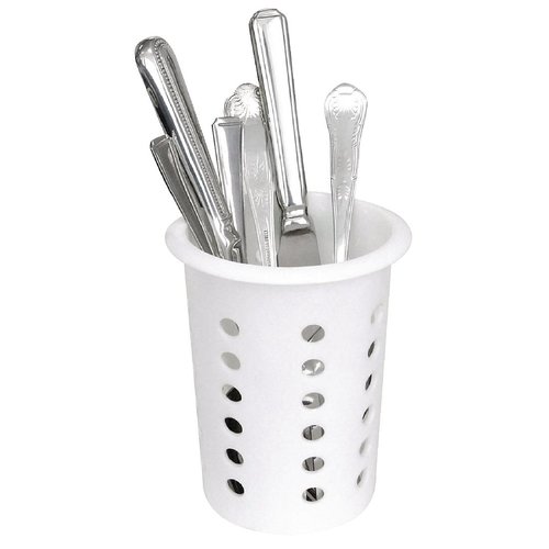  HorecaTraders Cutlery Cup Round | White | Plastic 