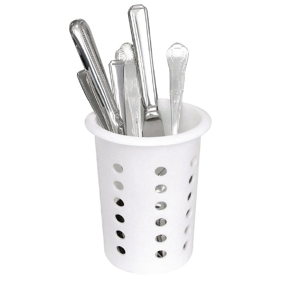 Cutlery Cup Round | White | Plastic