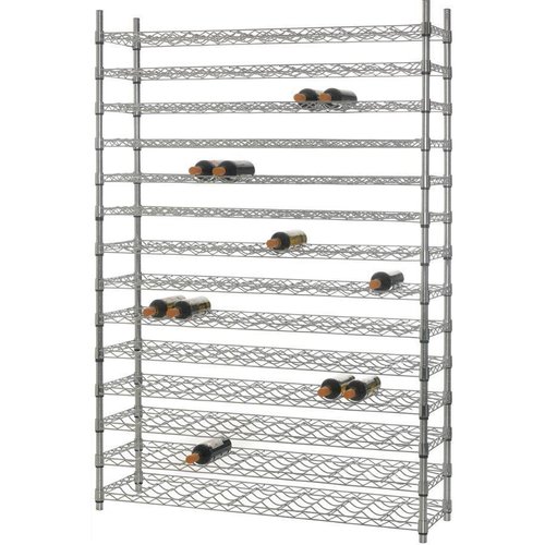  HorecaTraders Wine Rack Chrome Plated 166 Bottles | Clemence 