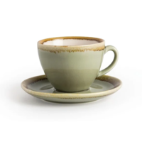 Kiln Cappuccino Cups | Moss green | 23cl | 6 pieces