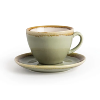 Kiln Cappuccino Cups | Moss Green | 23cl | 6 pieces