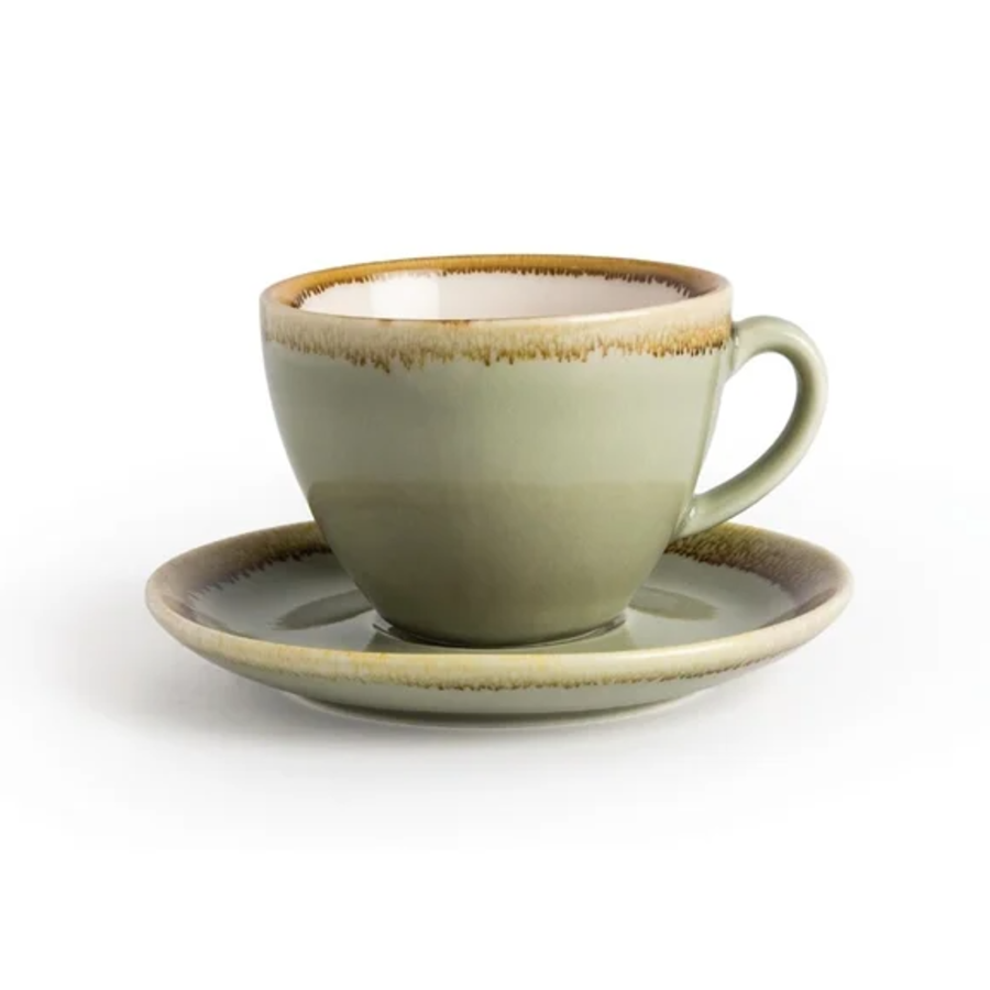 Tasses à cappuccino Kiln | Vert mousse | 23cl | 6 pièces