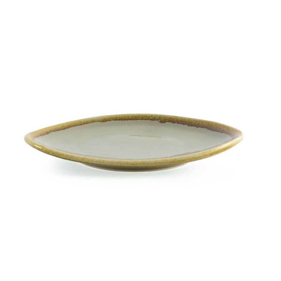 Kiln Triangular Plates | moss green | 16,5cm | 6 pieces