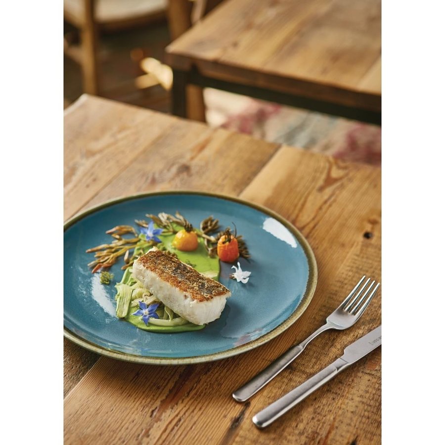 Kiln Coupe Plates | Blue | 28cm | Pack of 4