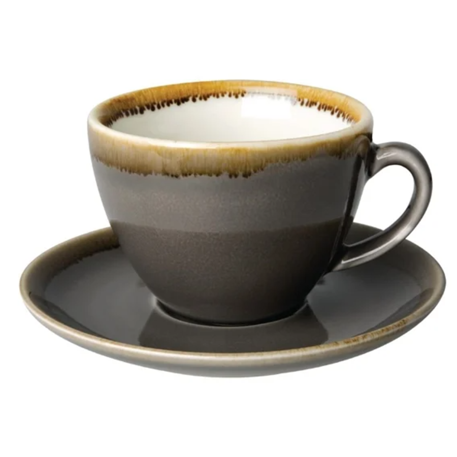 Tasses à cappuccino Kiln | Porcelaine | Gris | 23 cl | 6 pièces