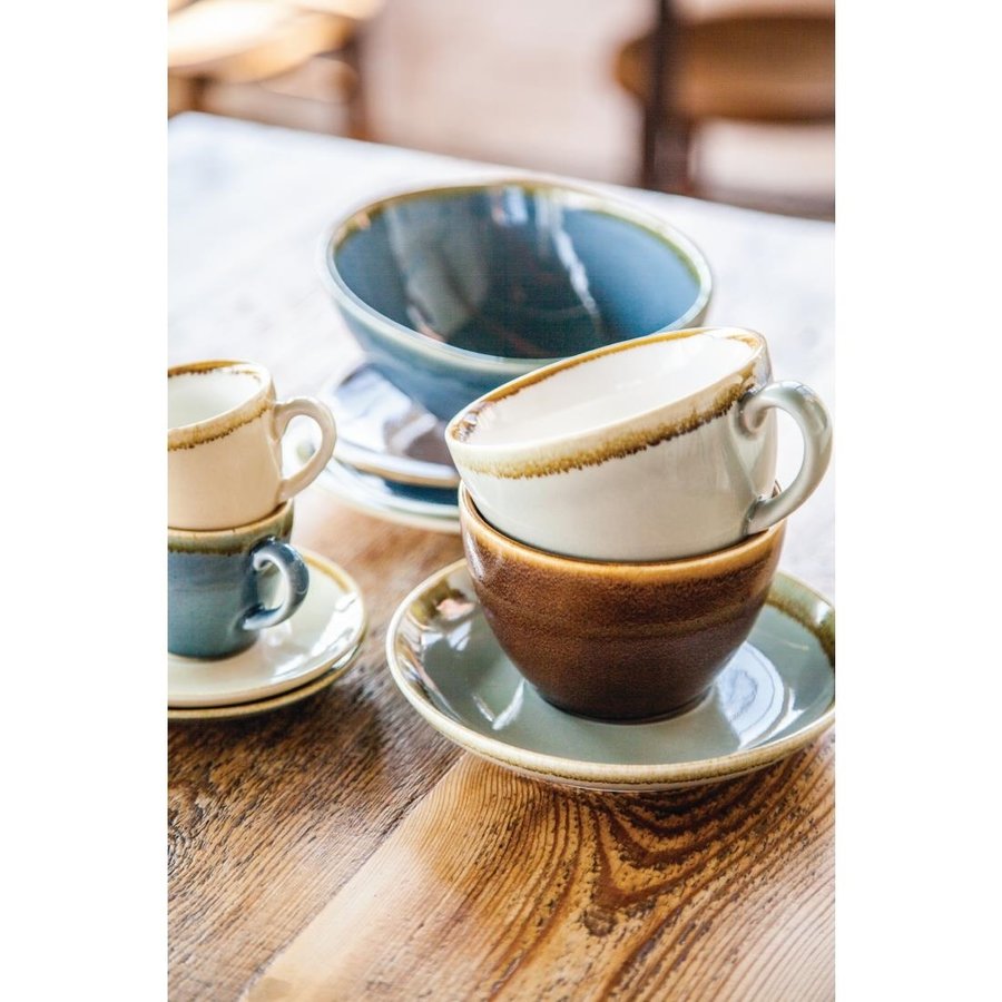 Kiln Cappuccinotassen | Moosgrün | 34 cl | 6 Stück