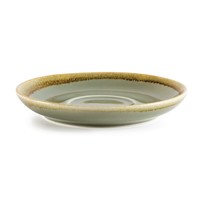 Kiln Cappuccino Saucers | Moss Green | 16cm | 6 pieces