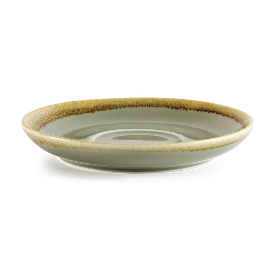 Kiln Cappuccino Dishes | Moss green | 16cm | 6 pieces