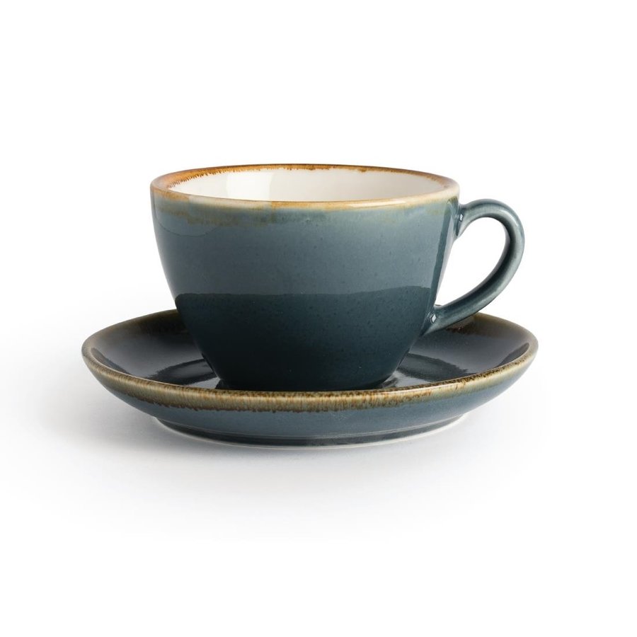 Kiln Cappuccino Dishes | Blue | 16cm | 6 pieces