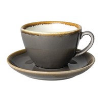 Kiln Cappuccino Saucers | Grey | 16cm | 6 pieces