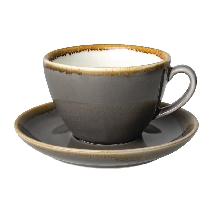 Plats à cappuccino Kiln | Gris | 16 cm | 6 pièces