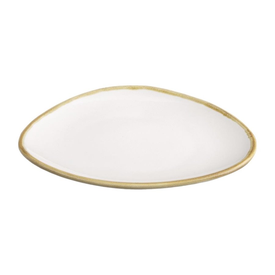 Kiln triangular plates | chalk white | 16.5cm | 6 pieces
