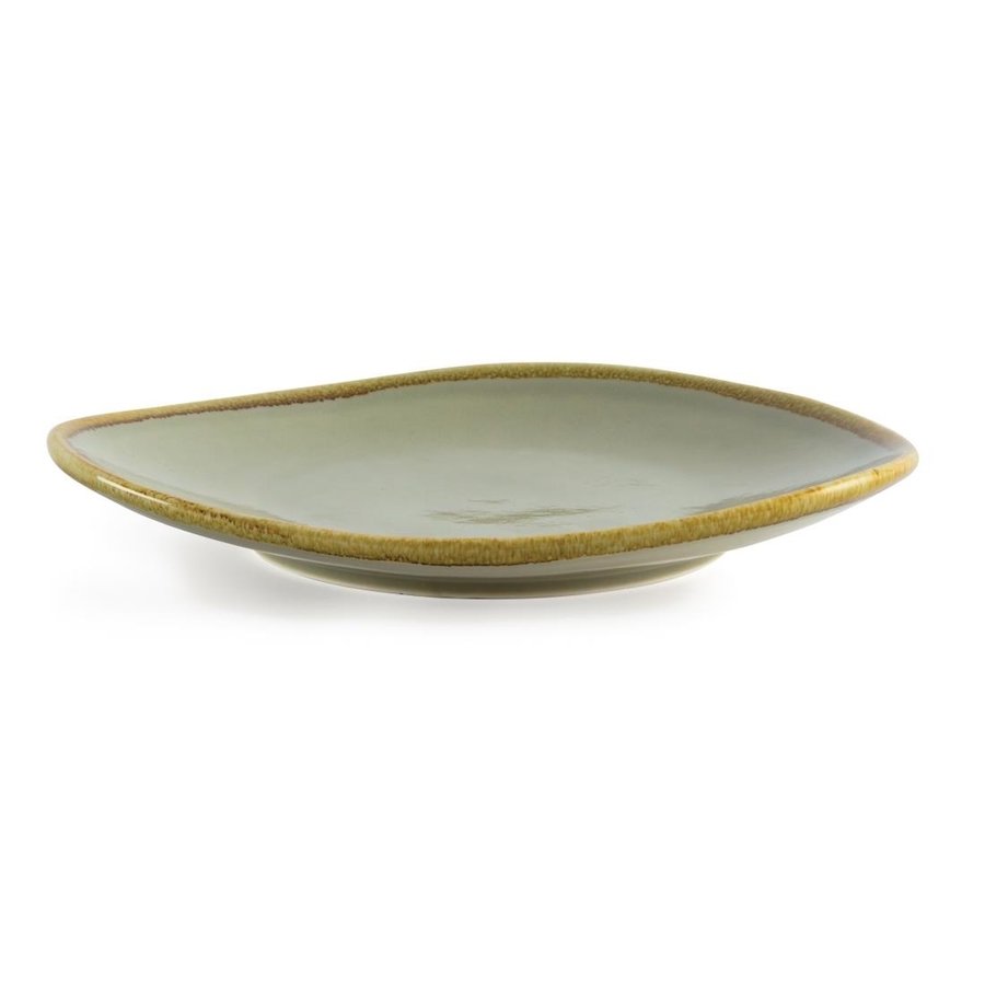 Kiln Triangular Plates | Moss green | 28cm | 4 pieces