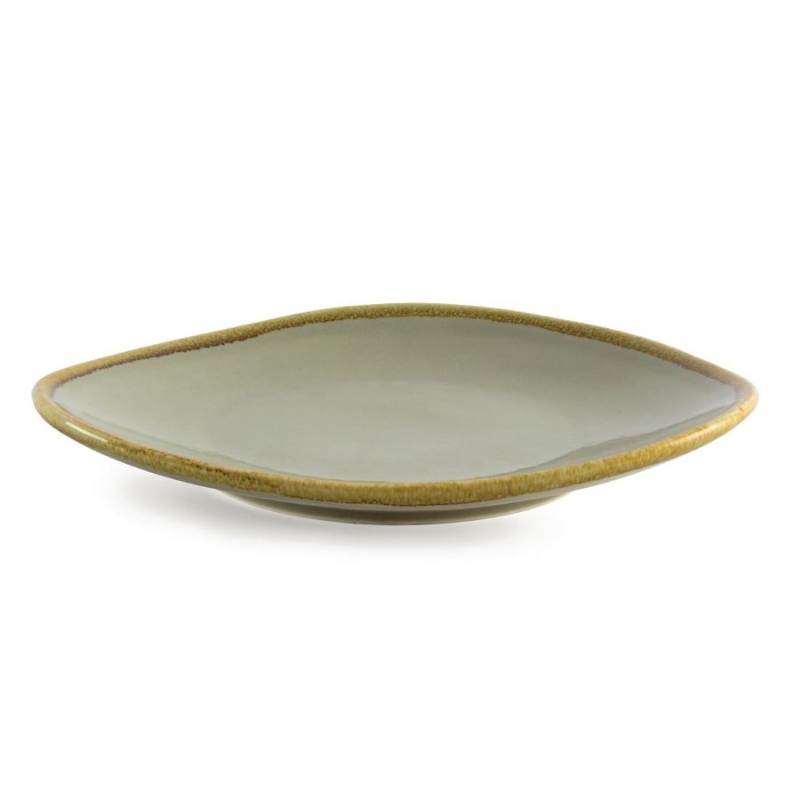 Kiln Triangular Plates | Moss green | 28cm | 4 pieces