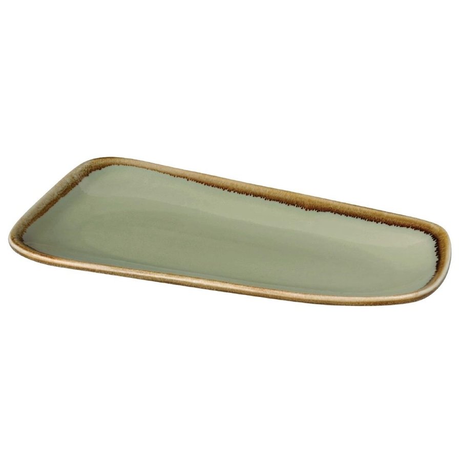 Plats de service Kiln Grand | Vert mousse | 33,5 cm | 4 pièces