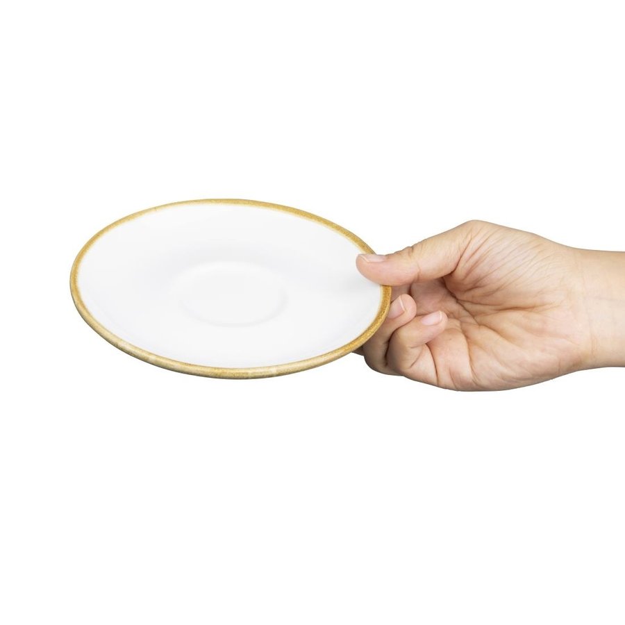 Kiln Cappuccino Saucers | Chalk White | 14Ø cm | 6 pieces