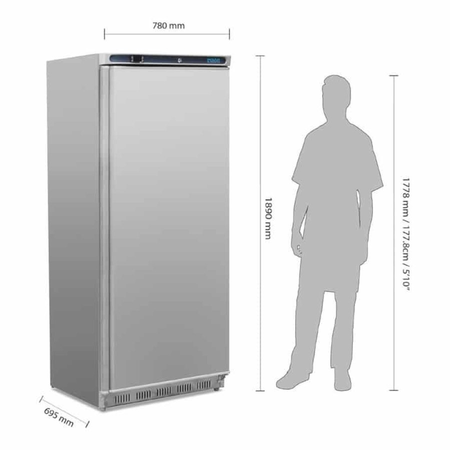 Stainless steel freezer cabinet 600 liters