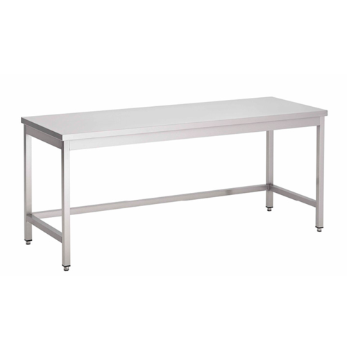  HorecaTraders Work table without bottom shelf | Stainless steel | 2000(l)x600(d)x880(h)mm 