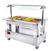 Buffet chauffant | Bain-marie | 4x GN 1/1-150 | bois blanc