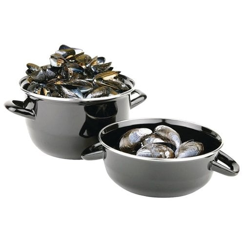  HorecaTraders Mussel pan Black | Ø22 cm 