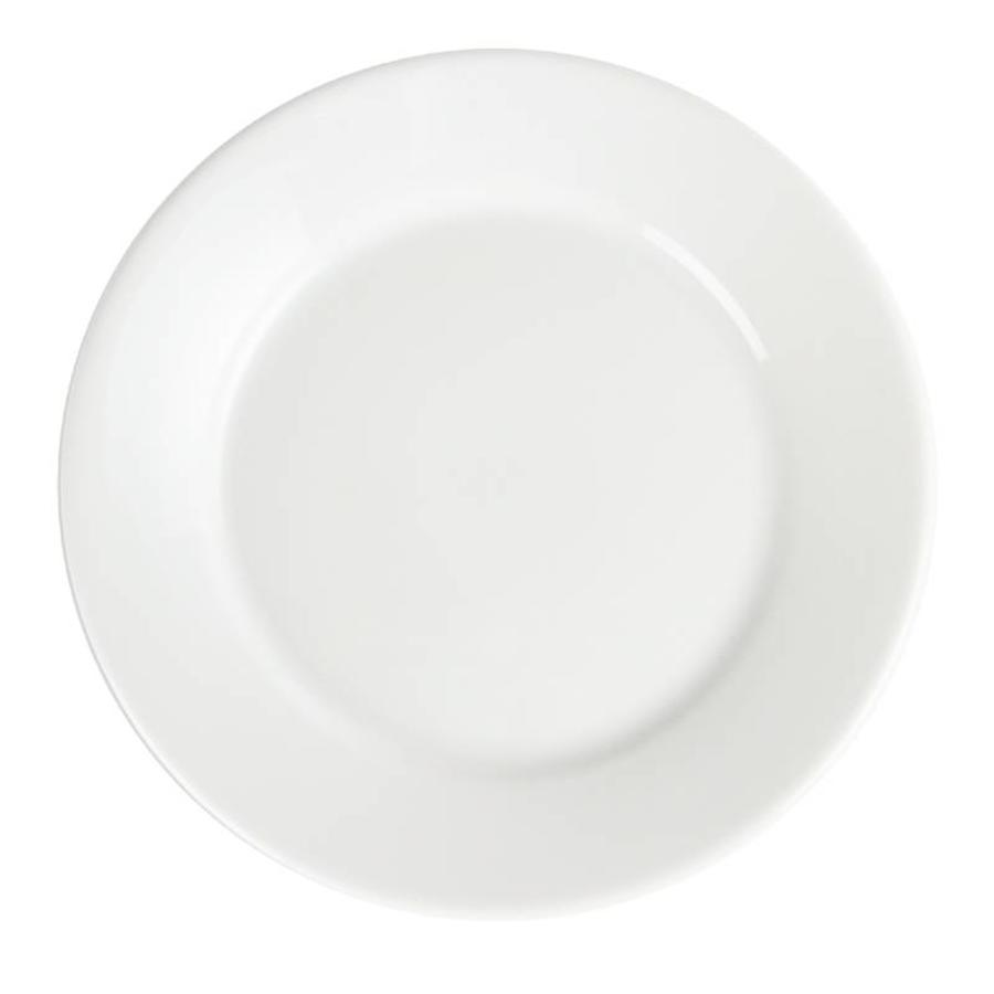 Horeca borden wit brede rand 23 cm (12 stuks)