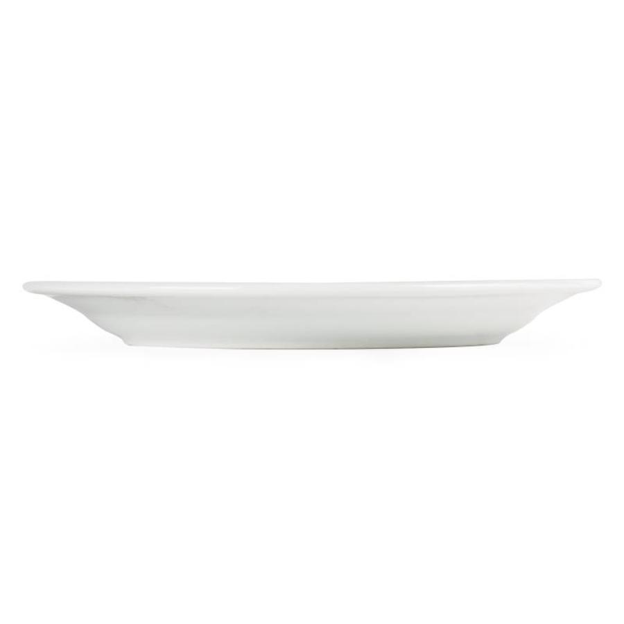 Assiettes traiteur blanches à bord large 23 cm (12 pièces)