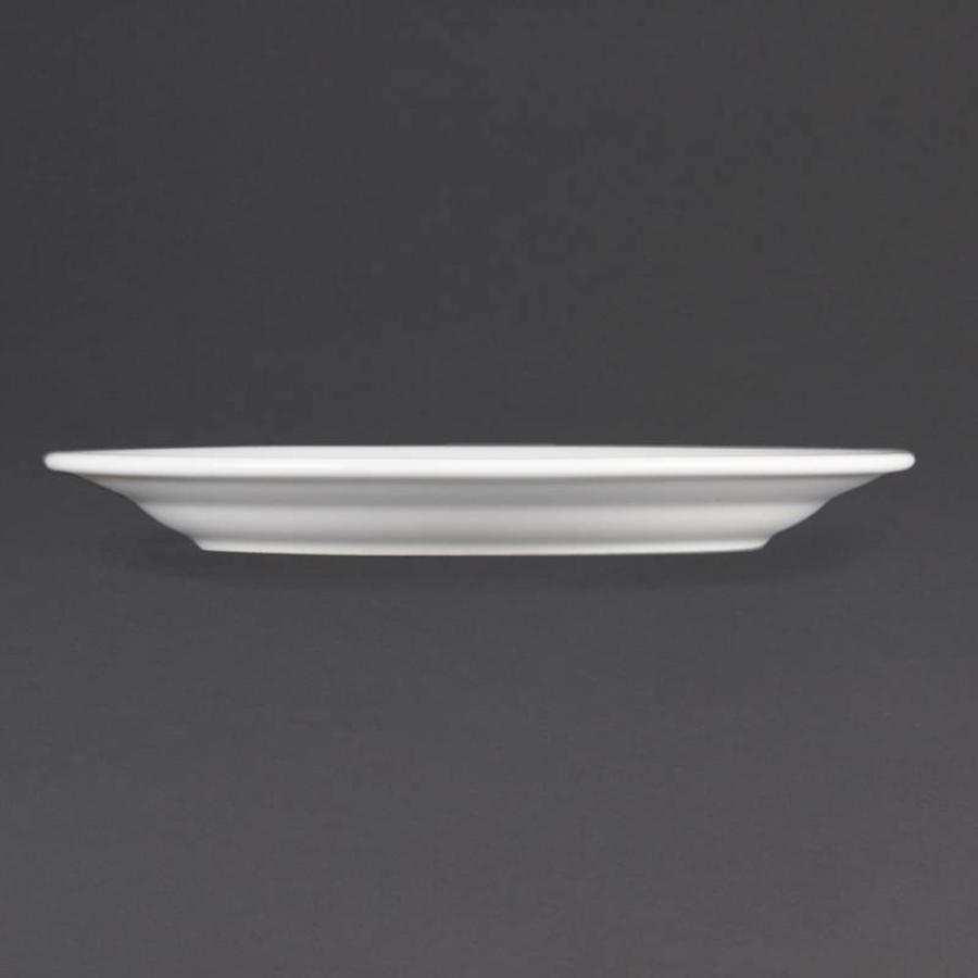 Catering-Teller weiß breiter Rand 23 cm (12 Stück)