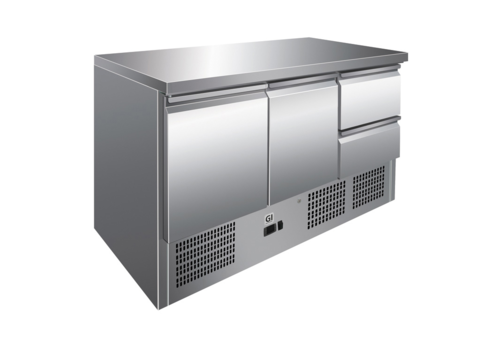  Gastro-M Refrigerated workbench | stainless steel | 2 doors, 2 drawers | Force cooled 