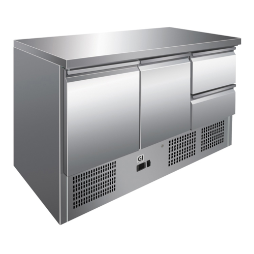  Gastro-M Refrigerated workbench | Stainless steel | 2 doors, 2 drawers | Forced cooling 