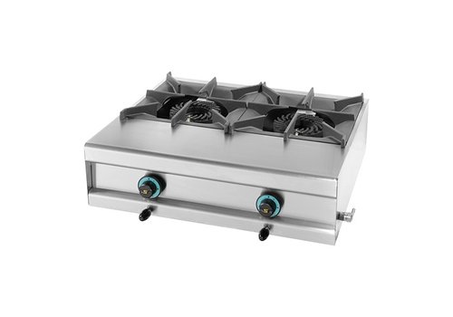  HorecaTraders Cuisinière à gaz | 20000W | acier inoxydable | 25 x 74 x 60 cm 