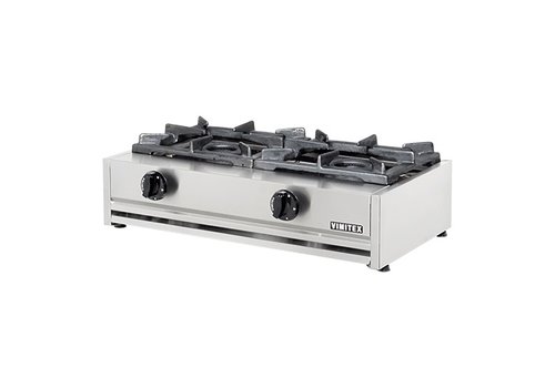  HorecaTraders Cuisinière à gaz | 14000W | acier inoxydable | 20 x 71 x 40 cm 