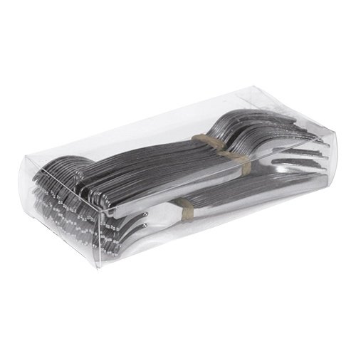  HorecaTraders Fourchette à pâtisserie gamme économique | acier inoxydable | 12 cm | 60 pièces 