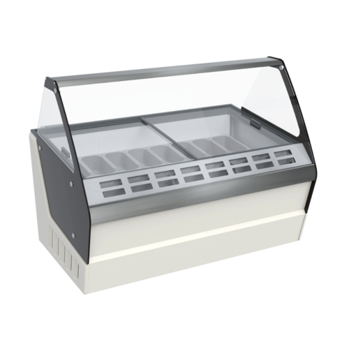  HorecaTraders Schepijsvitrine | -15/-22°C| 230V | 141x77x65.3cm 