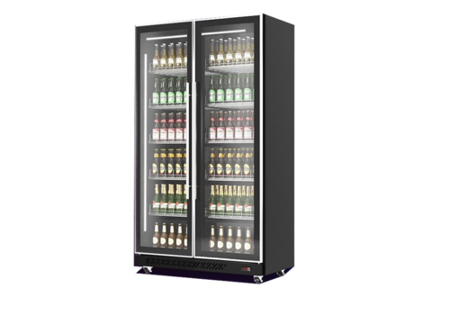  Combisteel Kühlschrank | 2 Glastüren | 198(h)x60x125cm | Schwarz 