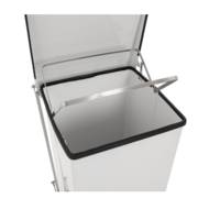 Pedal bin with hinged lid 45L | 37x37x59(h)cm