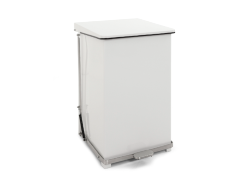  HorecaTraders Poubelle à pédale avec couvercle à charnière 152L | 53,5 x 53,8 x 78 (h) cm 