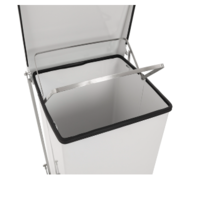 Pedal bin with hinged lid 152L | 53.5x53.8x78(h)cm