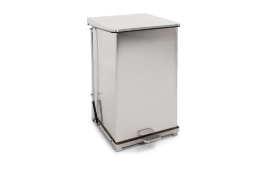  HorecaTraders Poubelle à pédale avec couvercle à charnière 152L | 53,5 x 53,8 x 78 (h) cm 