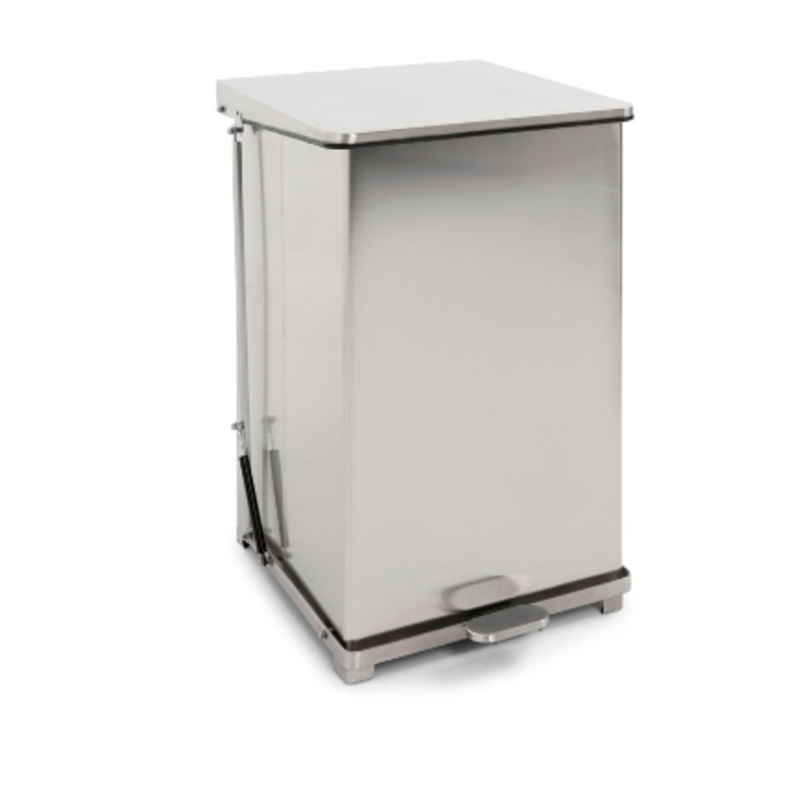 Poubelle à pédale avec couvercle à charnière 152L | 53,5 x 53,8 x 78 (h) cm