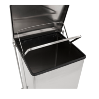 Poubelle à pédale avec couvercle à charnière 152L | 53,5 x 53,8 x 78 (h) cm