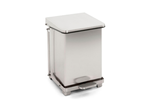  HorecaTraders Poubelle à pédale avec couvercle à charnière 27L | 37x37x(h)44,5cm 