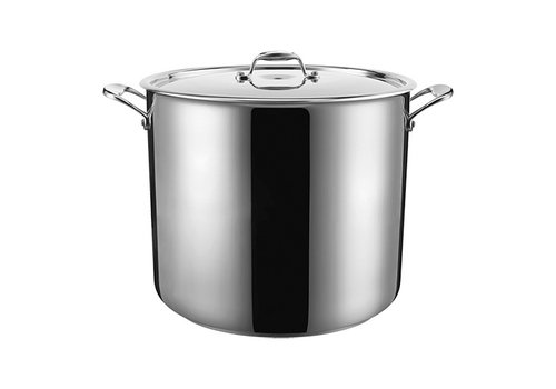  HorecaTraders Casserole Stainless Steel High | Ø24cm | 8.7L | gas, electric, ceramic 