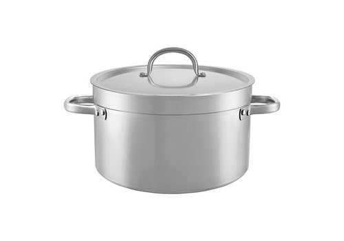  HorecaTraders Poêle de cuisson moyenne | acier inoxydable | 6,3 litres | 24 cmØ | pour gaz, électrique, céramique et induction 