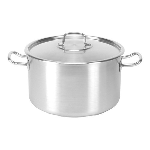  HorecaTraders Cooking pot medium | stainless steel | 6.3 Liters | 24cmØ |for Inducite, gas, electric, ceramic 
