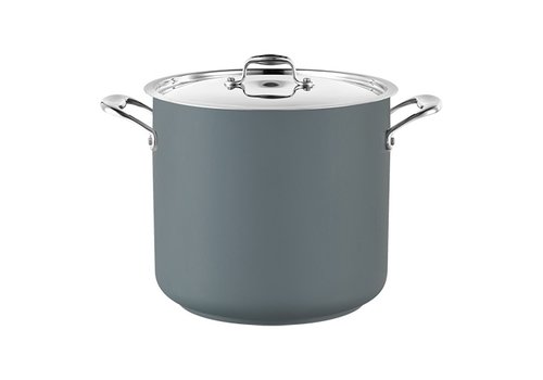  HorecaTraders Casserole Stainless Steel High | Ø24cm | 8.7L | Gray | gas, electric, ceramic 