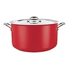 Kookpan middel | Rood | RVS | 5.8 Liter | 24cmØ |voor  gas, elektrisch, keramisch en  inductie