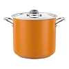 HorecaTraders Casserole Stainless Steel High | Ø24cm | 8.7L | Yellow | gas, electric, ceramic