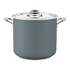 HorecaTraders Casserole Stainless Steel High | Ø28cm | 13.6L | Gray | gas, induction, ceramic
