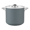 HorecaTraders Stainless steel saucepan High | Ø28cm | 13.6L | Grey | gas, induction, ceramic